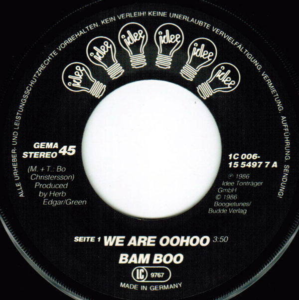 Bam Boo (2) : We Are Oohoo (7", Single)