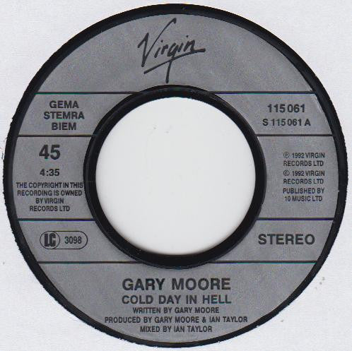 Gary Moore : Cold Day In Hell (7", Single)