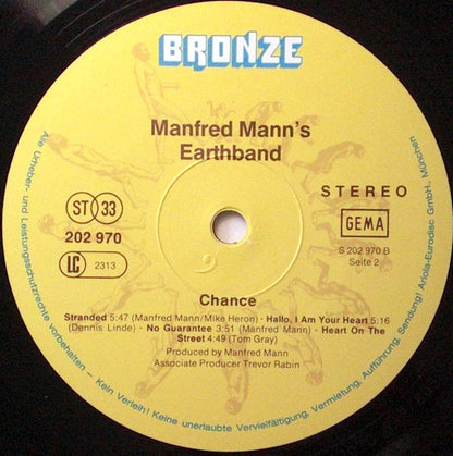 Manfred Mann's Earth Band : Chance (LP, Album, RP)