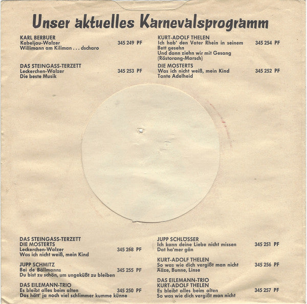 Karl Berbuer : Kabeljau-Walzer (7", Single, Mono)