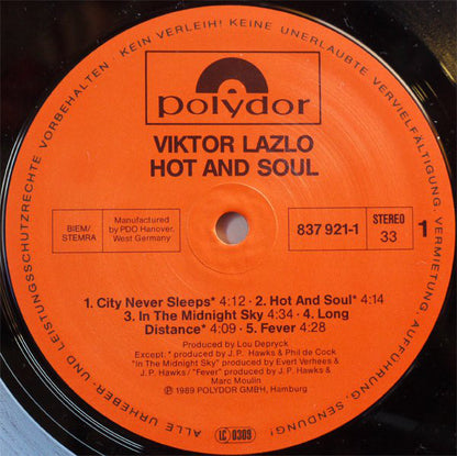 Viktor Lazlo : Hot And Soul (LP, Album)