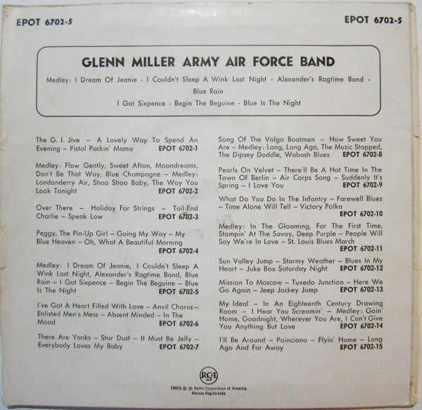 Glenn Miller And The Army Air Force Band : Glenn Miller Army Air Force Band (7", EP)