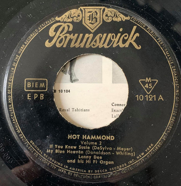 Lenny Dee (2) : Hot Hammond Vol. 2 (7", EP)