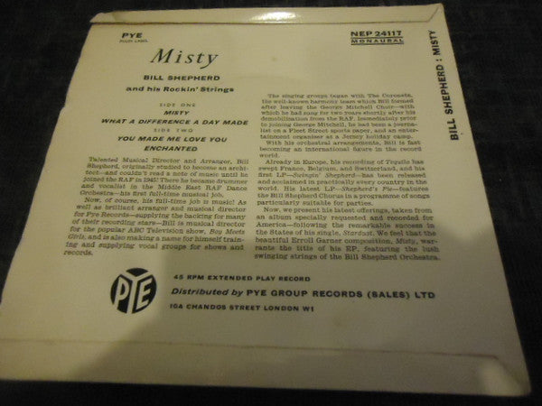 Bill Shepherd and his Rockin' Strings, Bill Shepherd : Misty (7", EP, Mono)