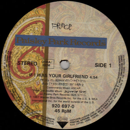 Prince : If I Was Your Girlfriend (12", Maxi)