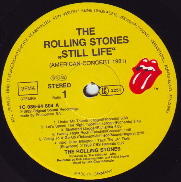 The Rolling Stones : Still Life (American Concert 1981) (LP, Album, Gat)