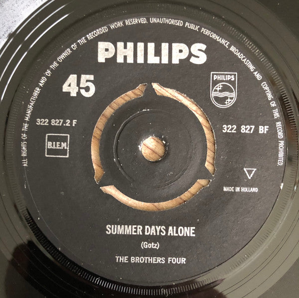 The Brothers Four : Blue Water Line / Summer Days Alone (7", Single)