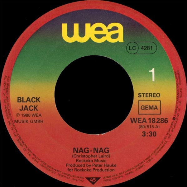 Black Jack (3) : Nag Nag (7", Single)