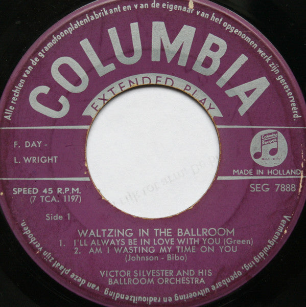 Victor Silvester And His Ballroom Orchestra : Waltzing In The Ballroom (No. 2) (7", EP)