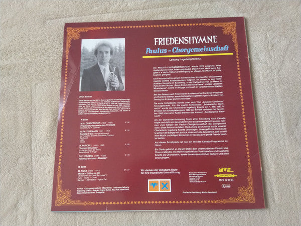 Marc Antoine Charpentier, Georg Philipp Telemann, Henry Purcell, Georg Friedrich Händel, Max Filke, Ulrich Semrau : FRIEDENSHYMNE (LP, Album)