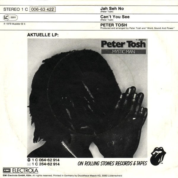 Peter Tosh : Jah Seh No (7", Single)