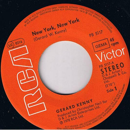 Gerard Kenny : New York, New York / I'm Leaving Home Again (7", Single)