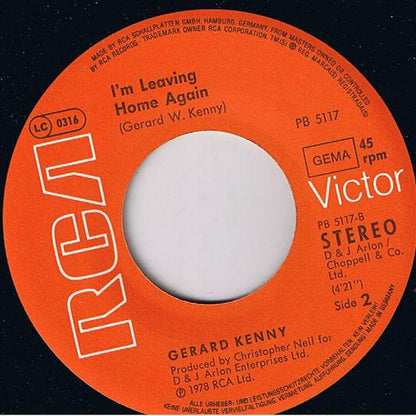 Gerard Kenny : New York, New York / I'm Leaving Home Again (7", Single)