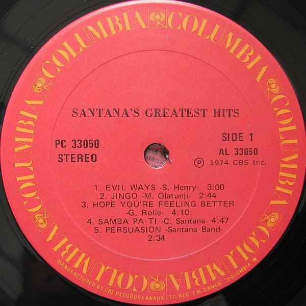 Santana : Santana's Greatest Hits (LP, Comp)