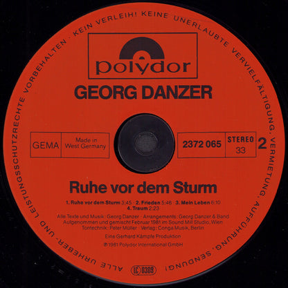 Georg Danzer : Ruhe Vor Dem Sturm (LP, Album, RP)