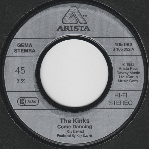 The Kinks : Come Dancing (7", Single)