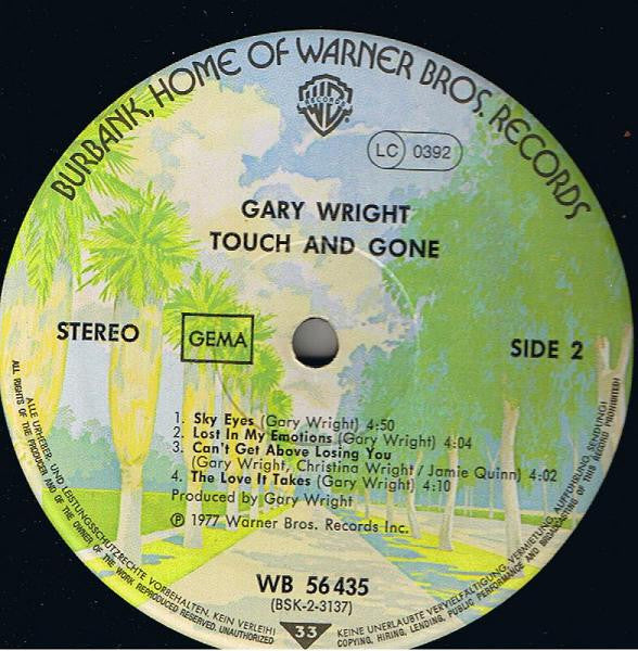 Gary Wright : Touch And Gone (LP, Album)