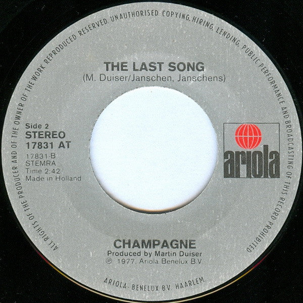 Champagne (5) : Oh Me Oh My Goodbye (7", Single)