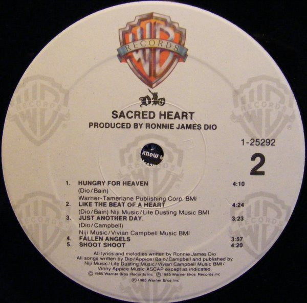 Dio (2) : Sacred Heart (LP, Album, SRC)