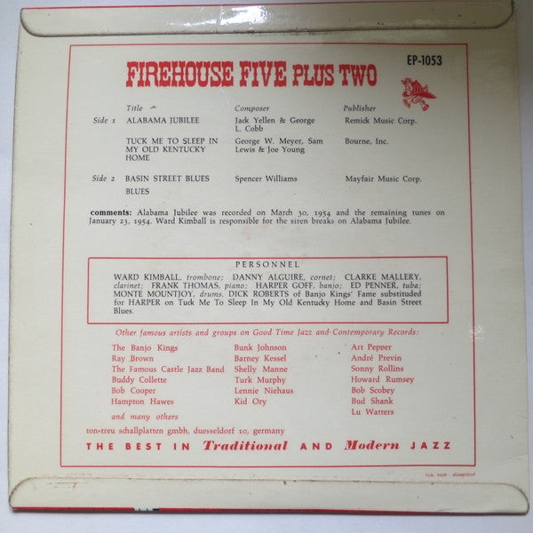 Firehouse Five Plus Two : Firehouse Five Plus 2 Goes South! (7", EP)