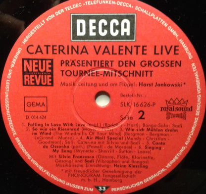 Caterina Valente : Caterina Valente Live (LP, Album)