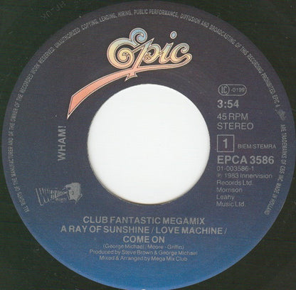 Wham! : Club Fantastic Megamix (7", Single)