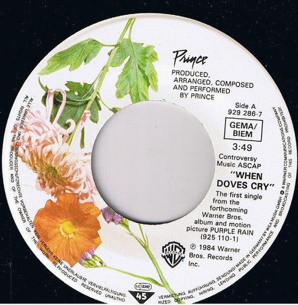 Prince : When Doves Cry (7", Single, Nr.)