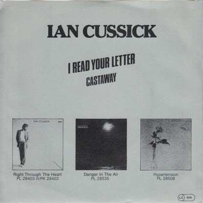 Ian Cussick : I Read Your Letter (7")