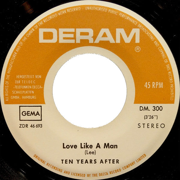 Ten Years After : Love Like A Man (7", Single)