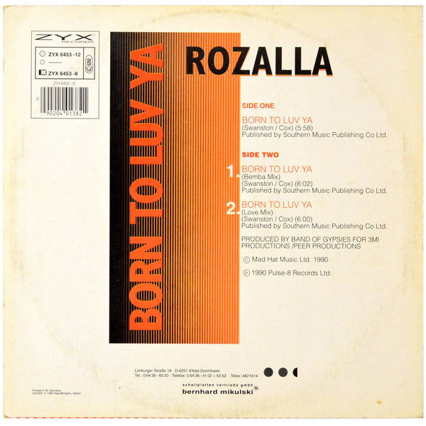 Rozalla : Born To Luv Ya (12")