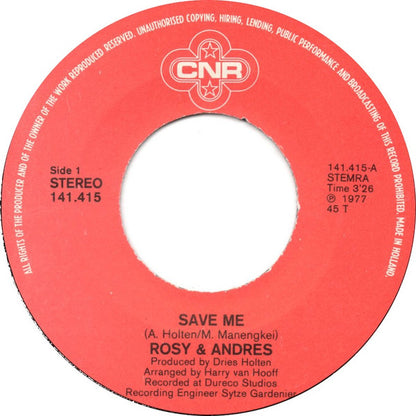 Rosy & Andres : Save Me (7", Single)