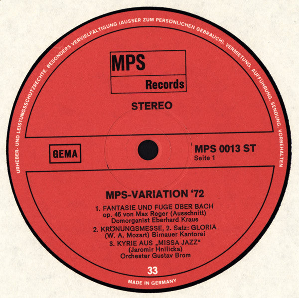 Various : MPS Variation '72 - Sonderpressung (LP, Comp, Ltd, Num)