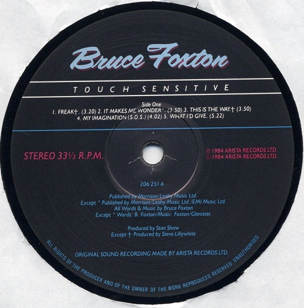 Bruce Foxton : Touch Sensitive (LP, Album)