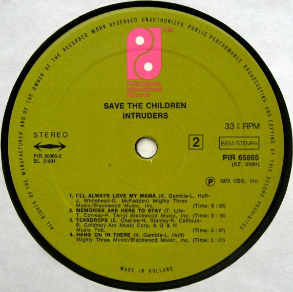 The Intruders : Save The Children (LP, Album)