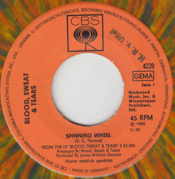 Blood, Sweat And Tears : Spinning Wheel (7", Single, Mul)