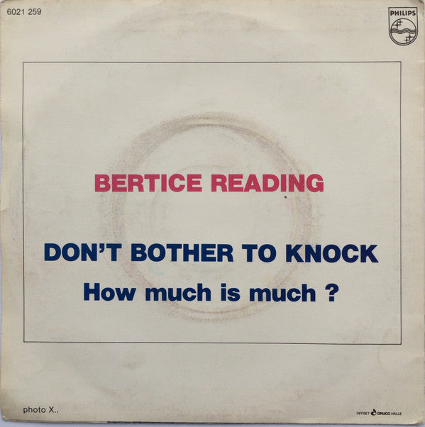 Bertice Reading : Don't Bother To Knock (7", Single)