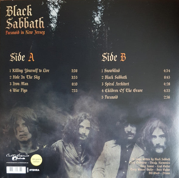 Black Sabbath : Paranoid In New Jersey (LP, Unofficial)