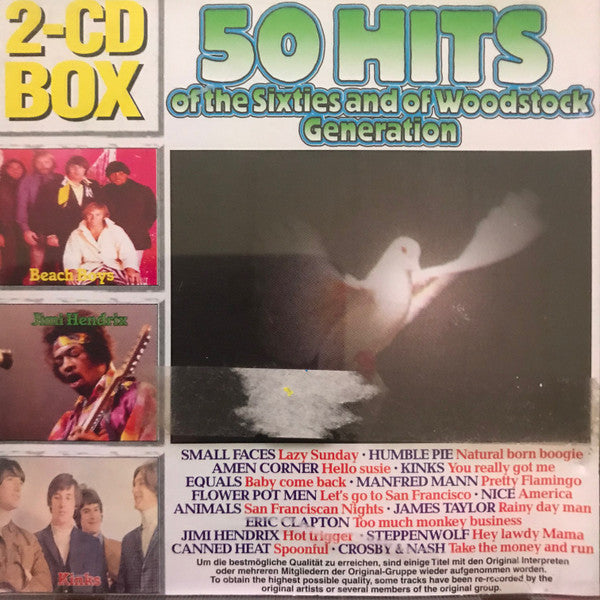 Various : 50 Hits Of The Sixties And Of Woodstock Generation (2xCD, Comp, RM)