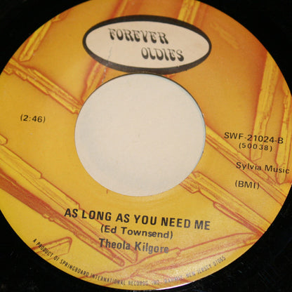 Theola Kilgore : The Love Of My Man / As Long As You Need Me (7", RE)