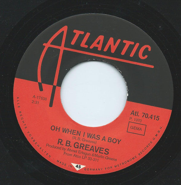 R.B. Greaves : Always Something There To Remind Me (7")