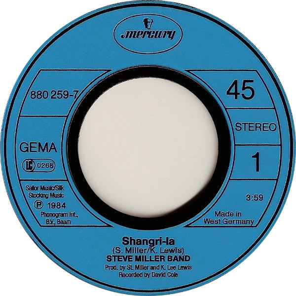 Steve Miller Band : Shangri-La (7")