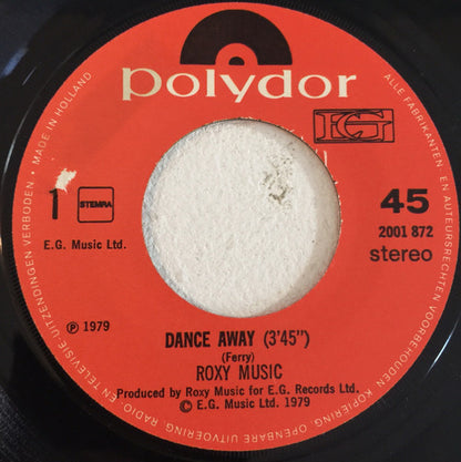 Roxy Music : Dance Away (7", Single)