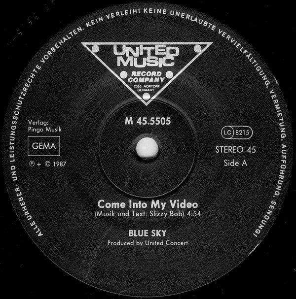 Blue Sky (5) : Come Into My Video (12")