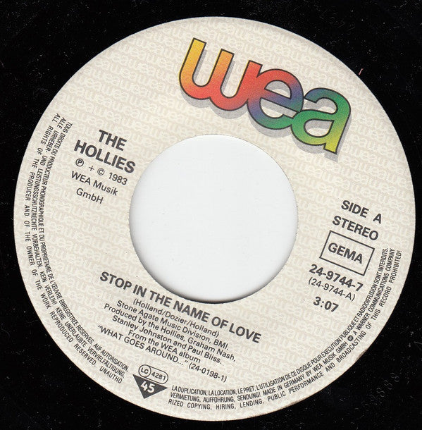 The Hollies : Stop In The Name Of Love (7", Single)