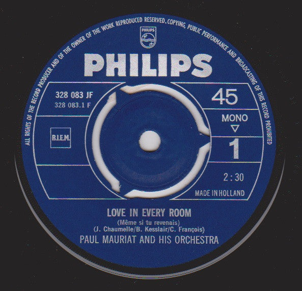 Paul Mauriat And His Orchestra : Love In Every Room / The English Nightingale (7", Single, Mono)