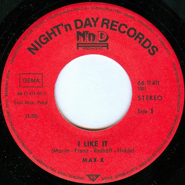 Max X : I Like It (7", Single)