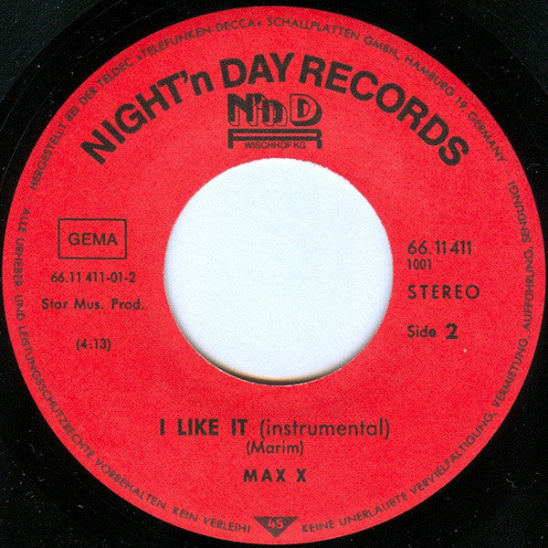 Max X : I Like It (7", Single)