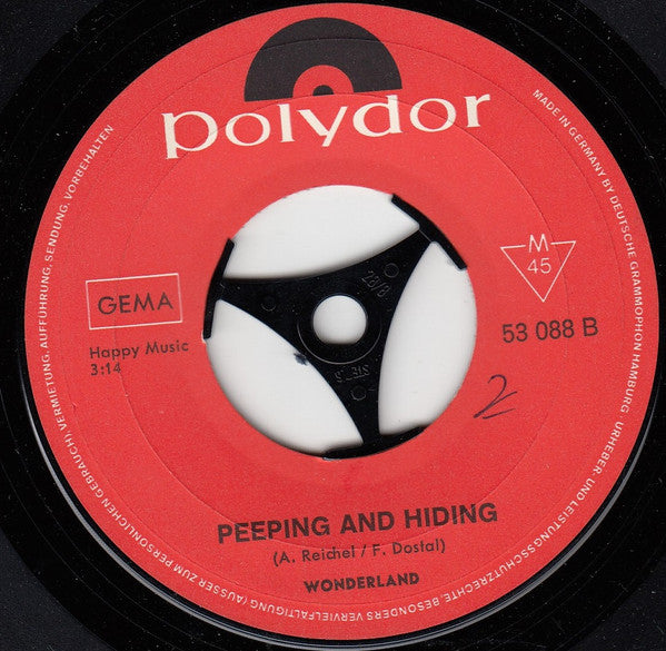 Wonderland (8) : Boomerang  / Peeping And Hiding (7", Single, Mono)