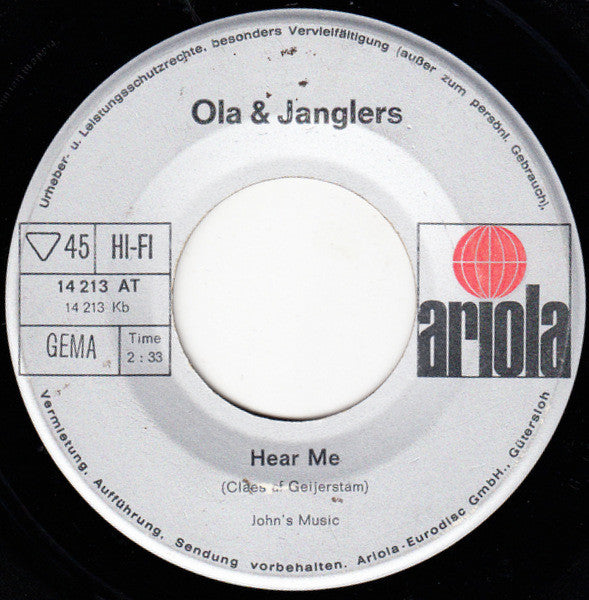 Ola & The Janglers : Let's Dance / Hear Me (7", Single)