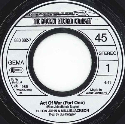 Elton John & Millie Jackson : Act Of War (7", Single)